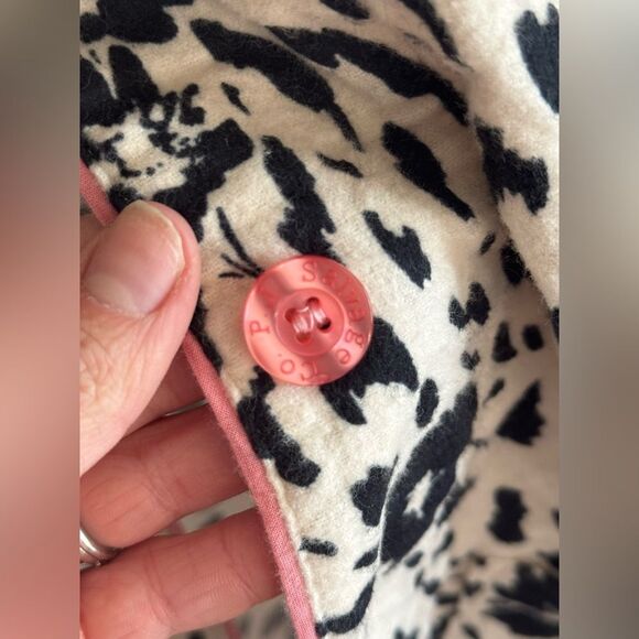 PJ Salvage Women’s Size Small Pajama Top Cotton Floral Leopard Print - Picture 5 of 6